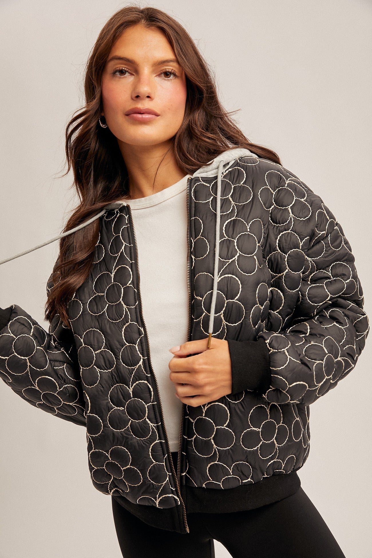 Daisy Puffer Jacket With Hoodie - Mainstream Boutique