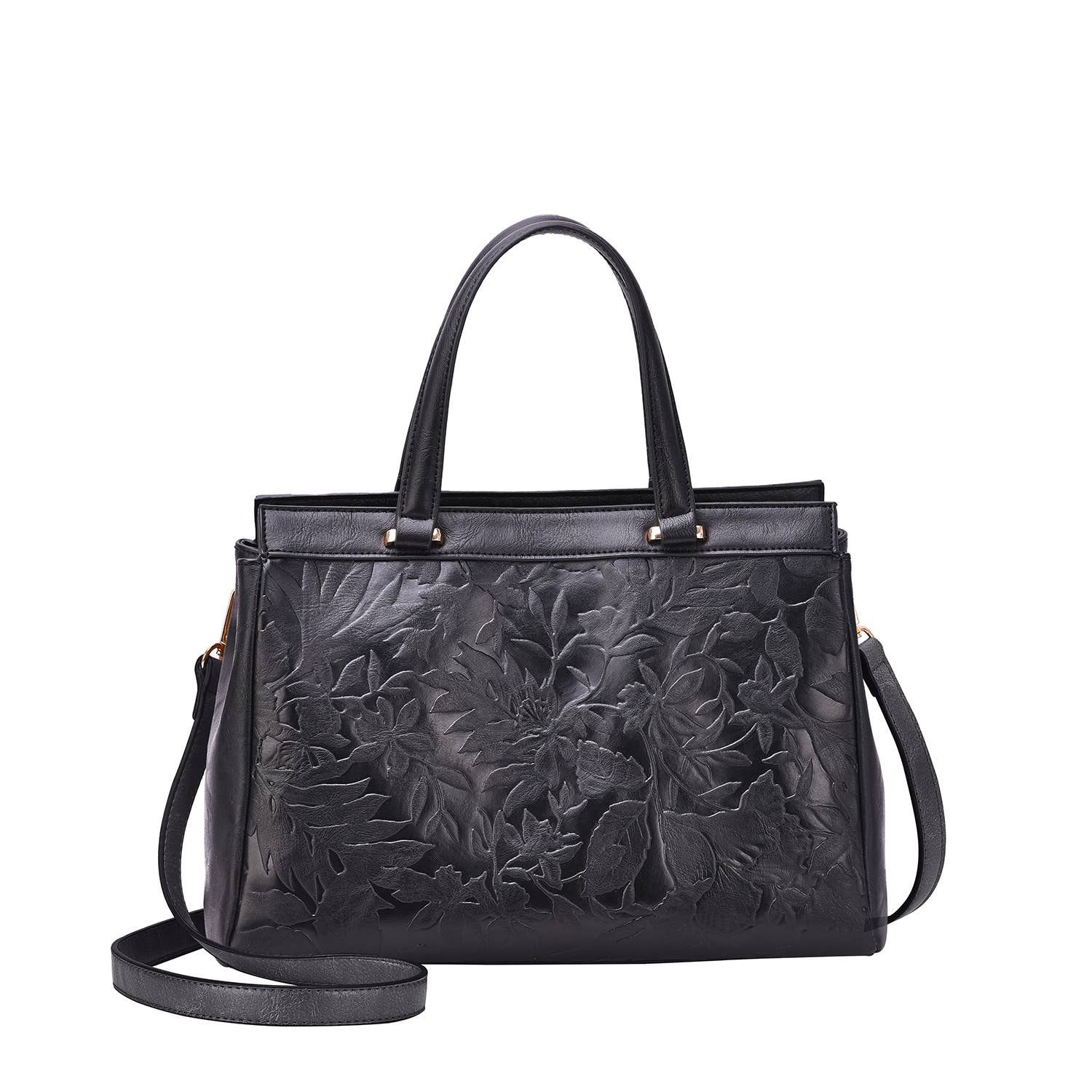Salome 3D Embossed Floral Satchel - Mainstream Boutique