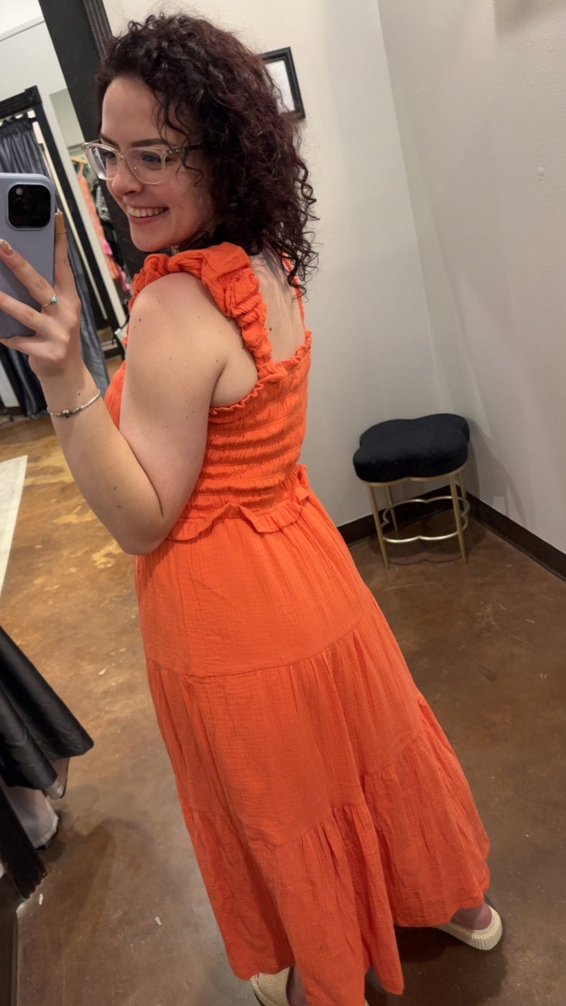 Smocked Ruffled Tiered Midi Dress - Mainstream Boutique