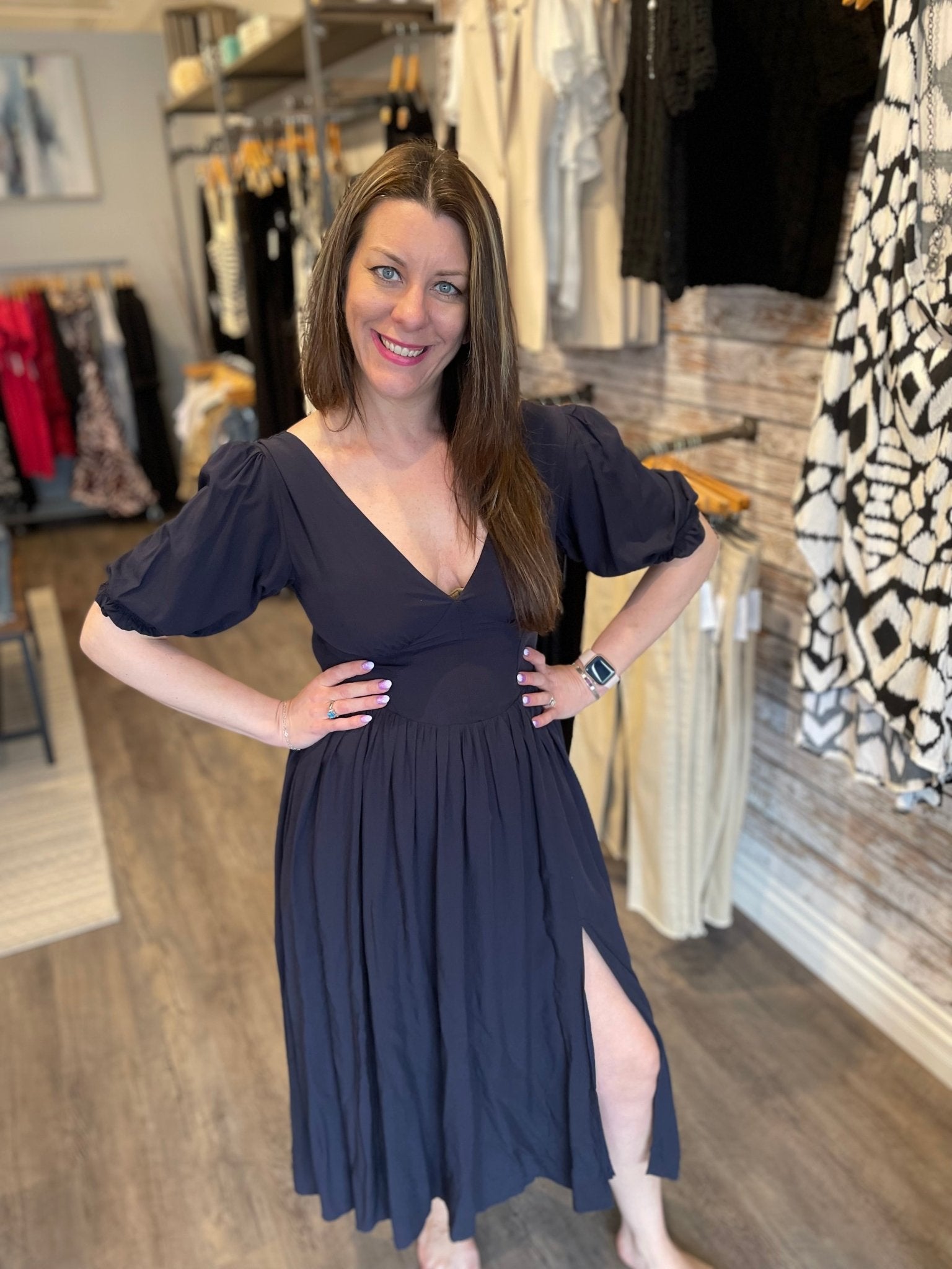 Puff SLV Midi Dress - Mainstream Boutique