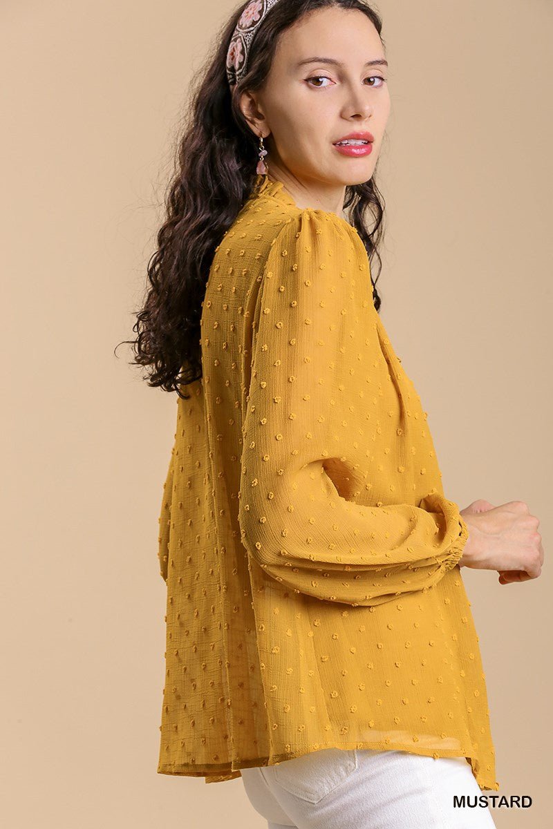 Textured Tie - Front Blouse - Mainstream Boutique