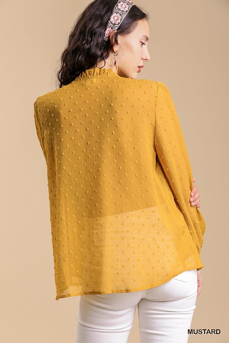 Textured Tie - Front Blouse - Mainstream Boutique