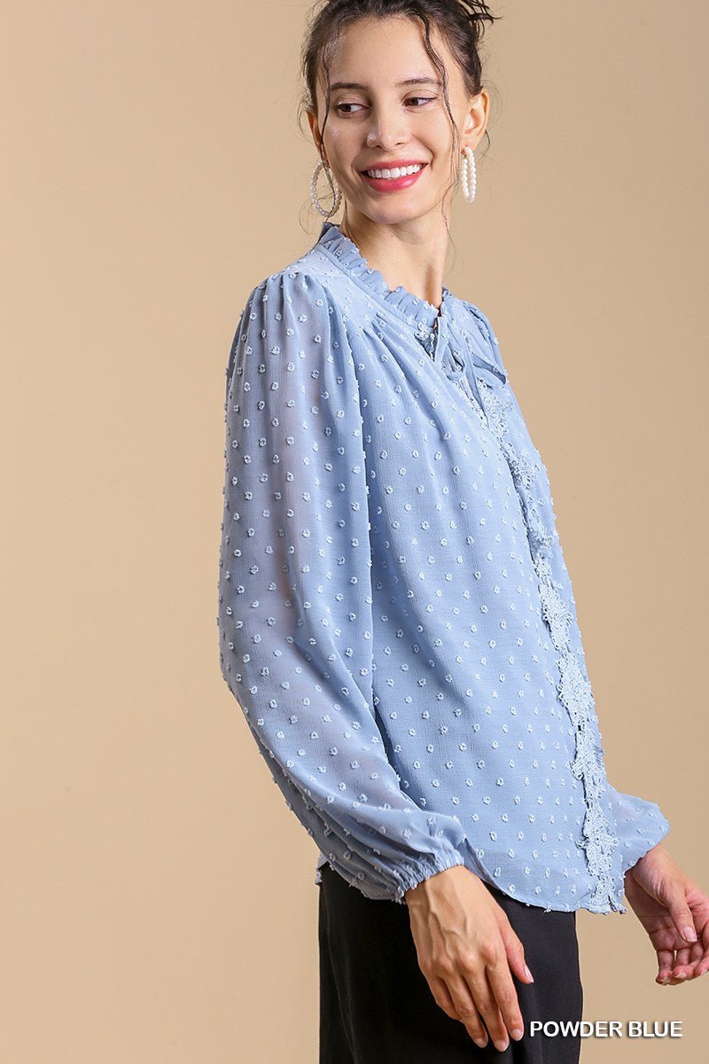 Textured Tie - Front Blouse - Mainstream Boutique