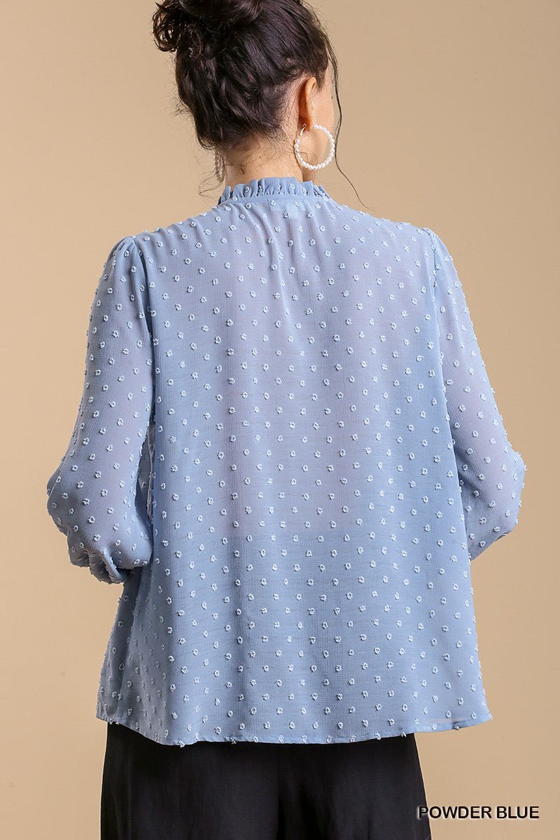 Textured Tie - Front Blouse - Mainstream Boutique