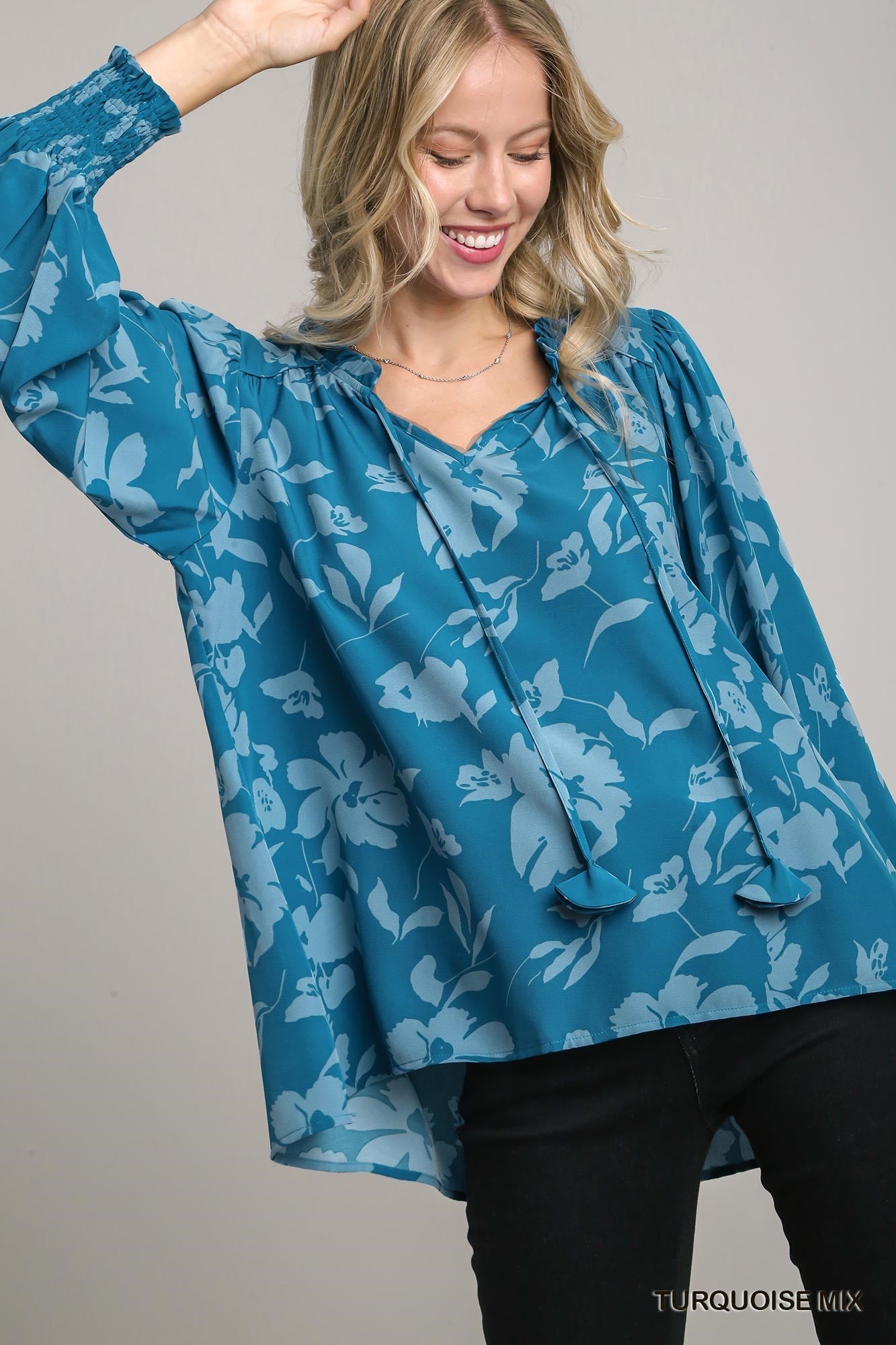 Floral Satin Tunic Top - Mainstream Boutique
