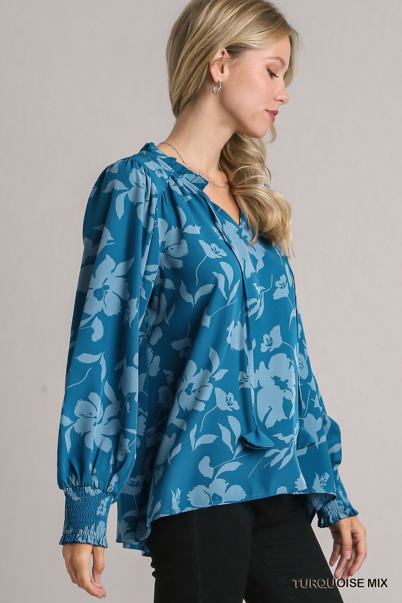 Floral Satin Tunic Top - Mainstream Boutique