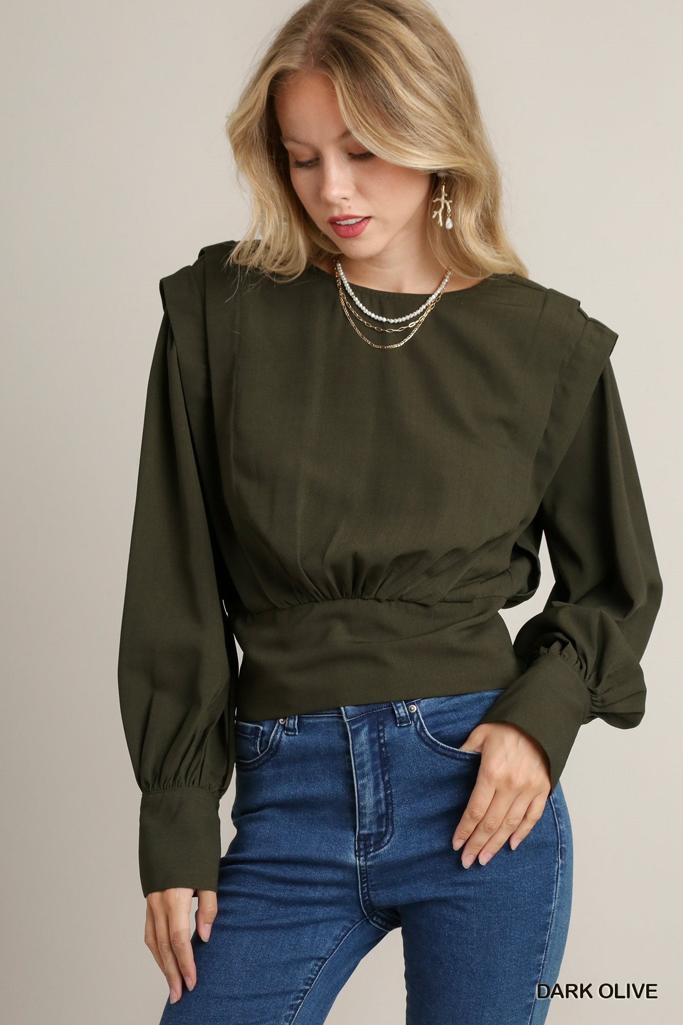 Cinched Waist Puff - Sleeve Top - Mainstream Boutique