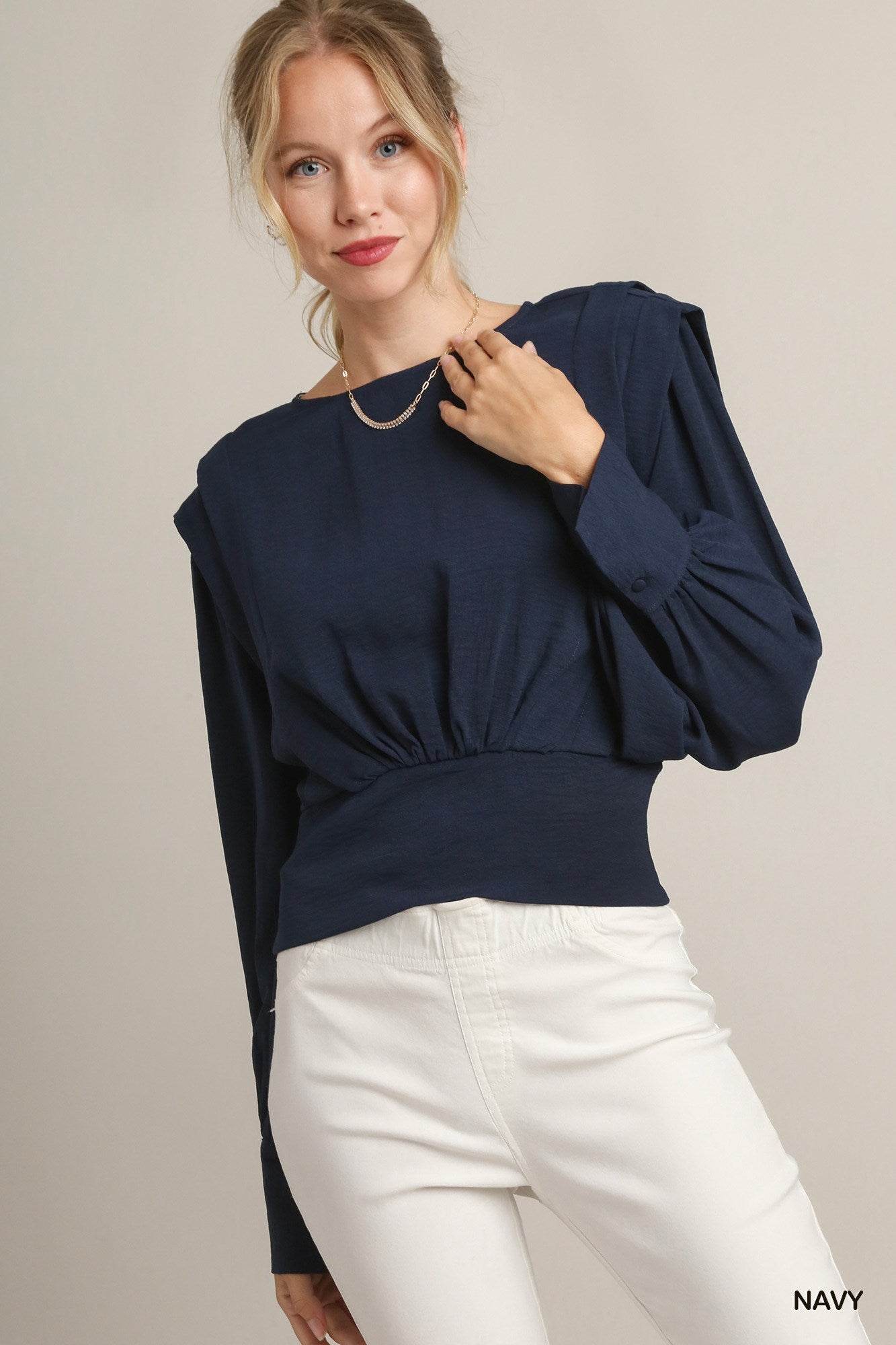 Cinched Waist Puff - Sleeve Top - Mainstream Boutique