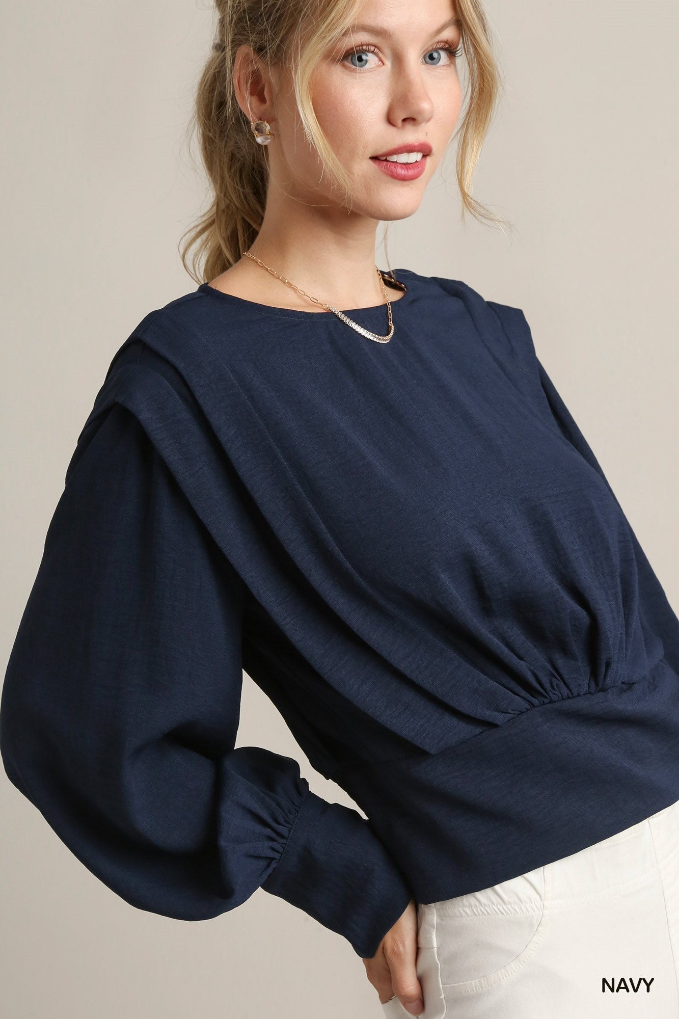 Cinched Waist Puff - Sleeve Top - Mainstream Boutique