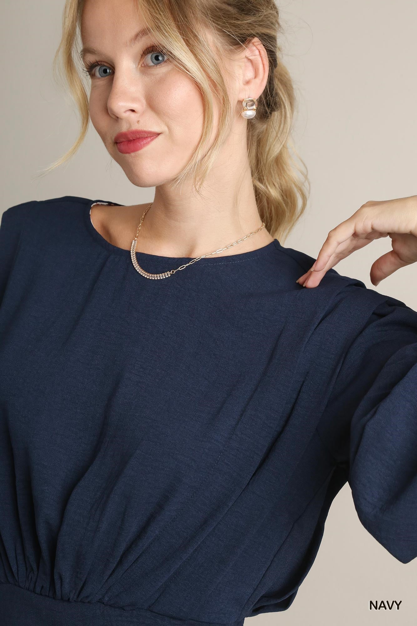 Cinched Waist Puff - Sleeve Top - Mainstream Boutique