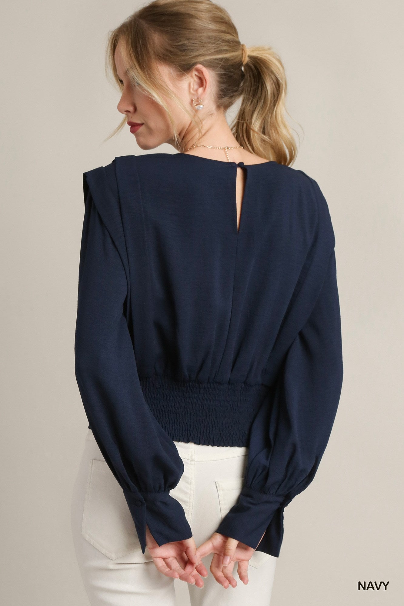 Cinched Waist Puff - Sleeve Top - Mainstream Boutique