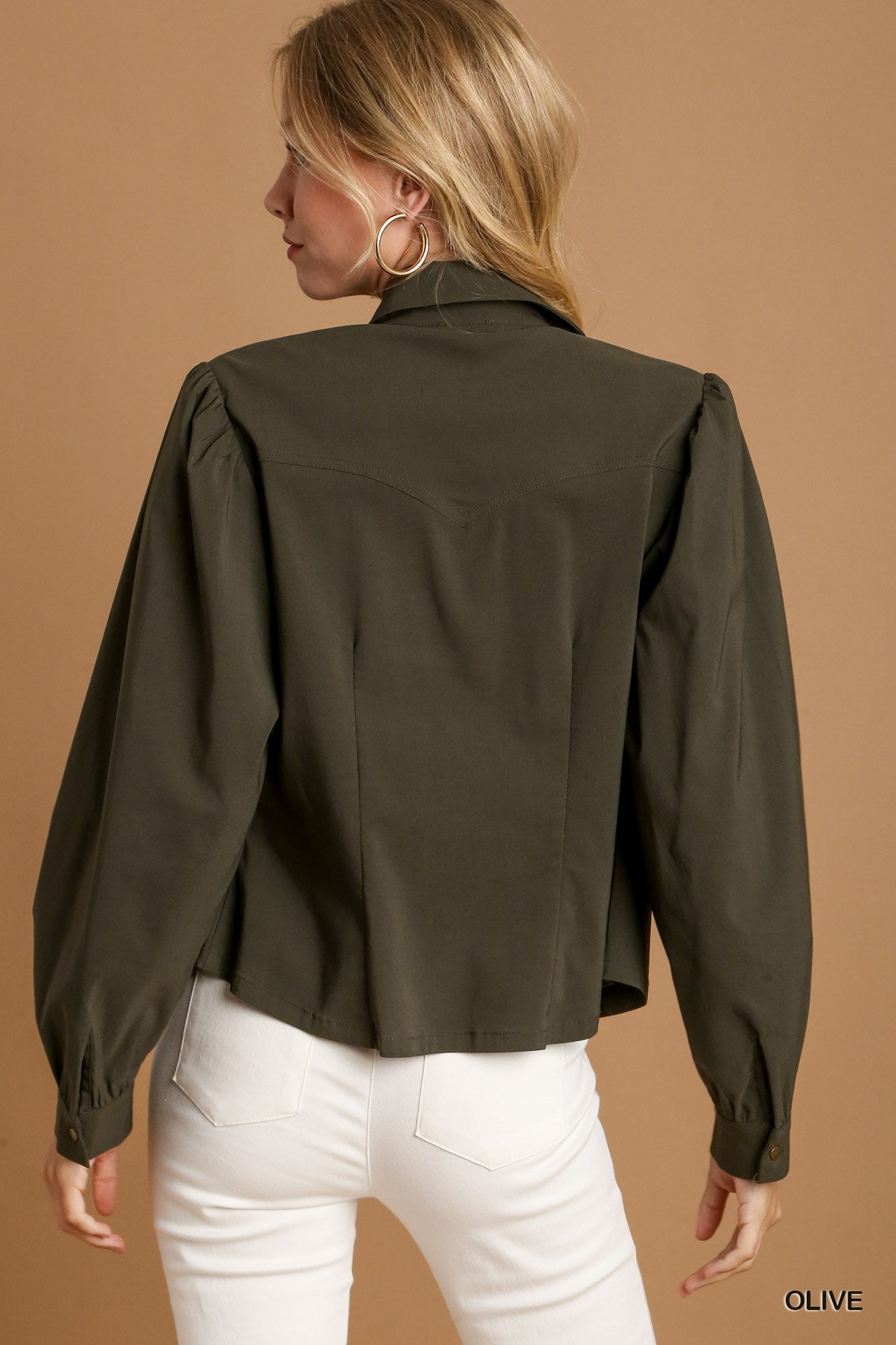 Solid Collared Button Down Shirt - Mainstream Boutique
