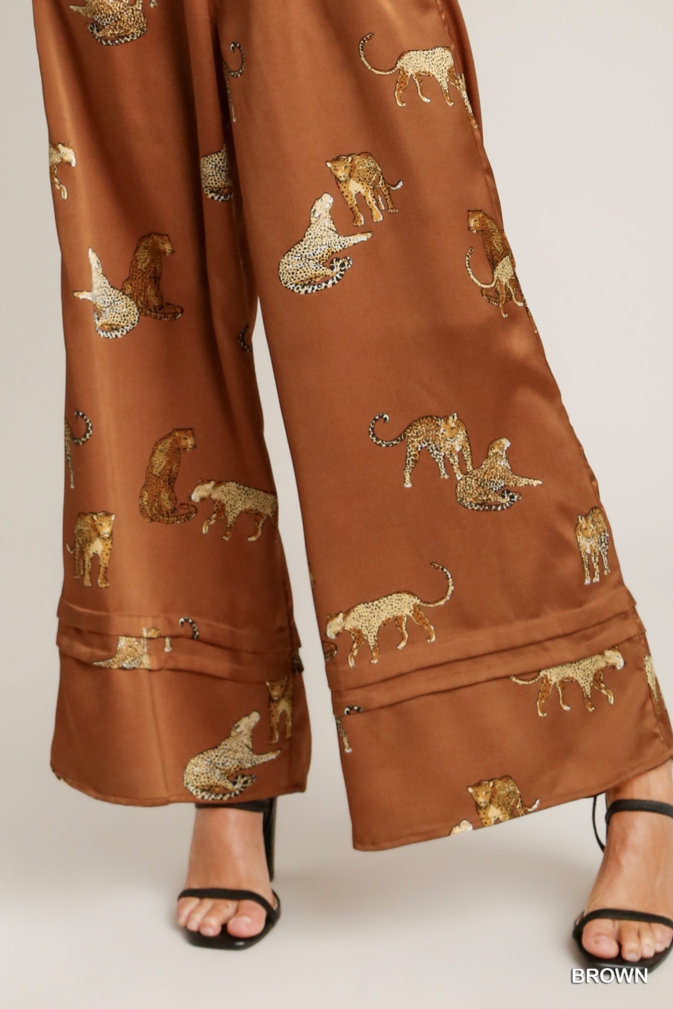 Tiger Print Satin Jumpsuit - Mainstream Boutique