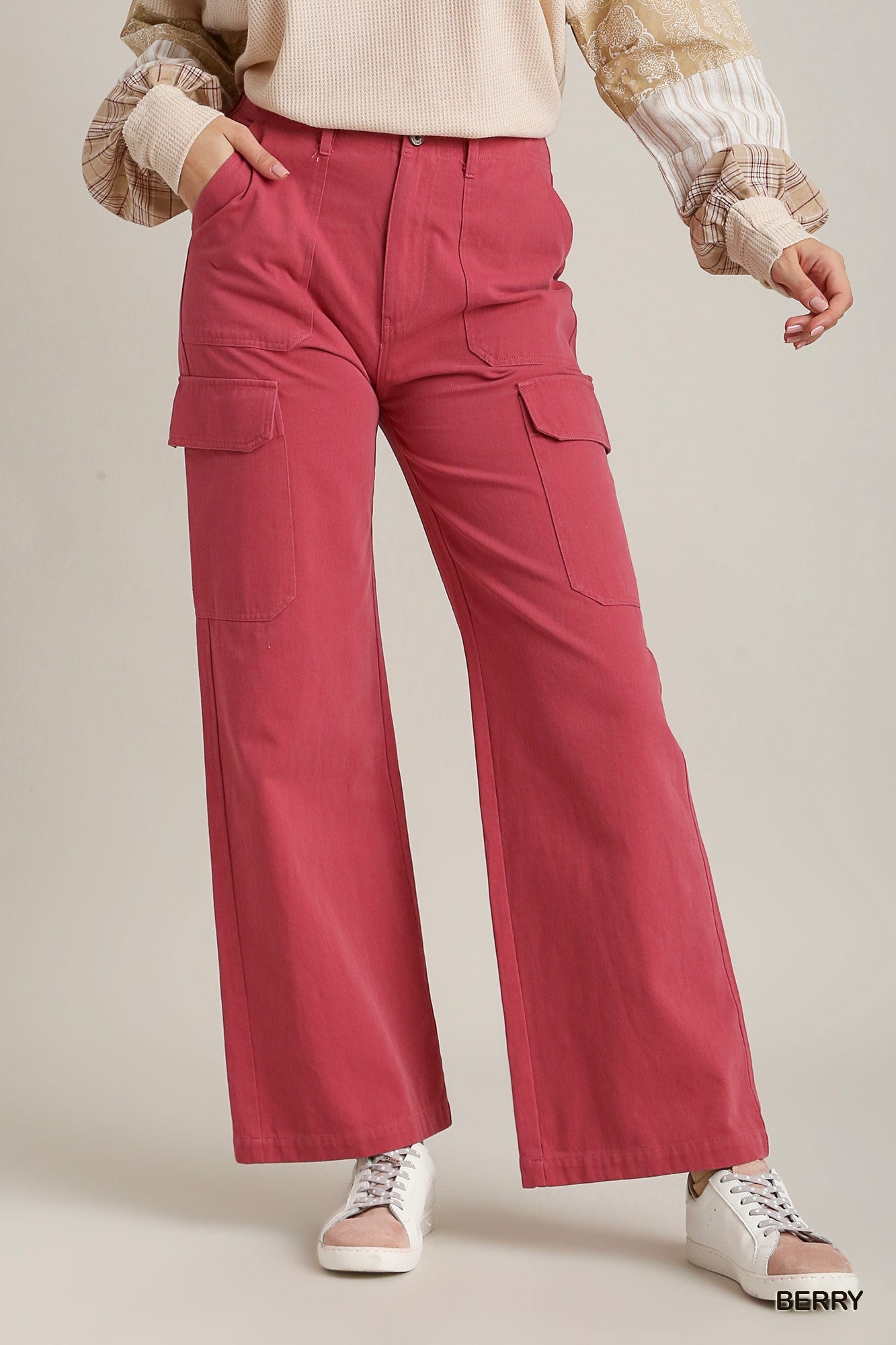 Solid Stone Washed Straight Cargo - Mainstream Boutique