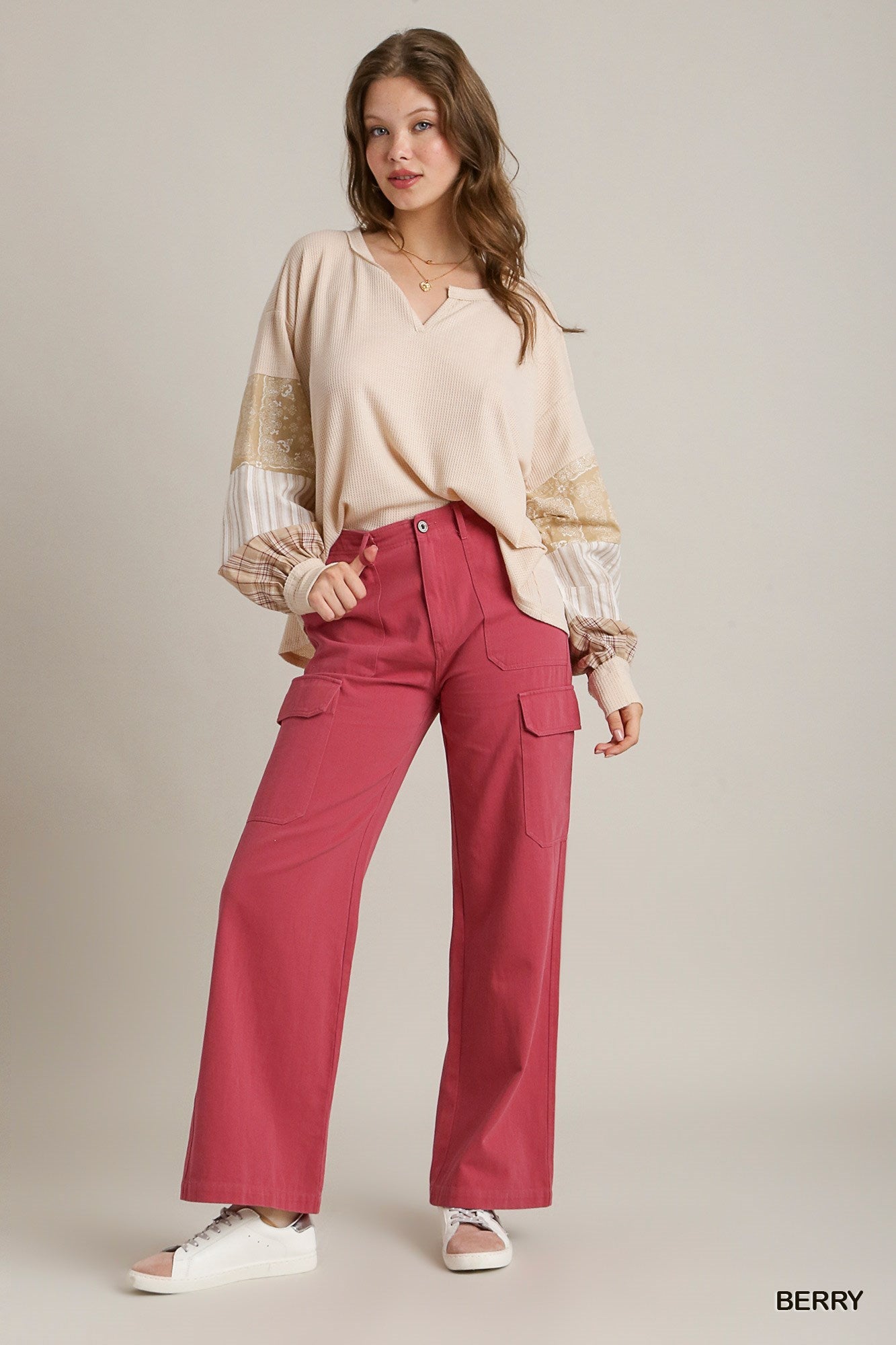 Solid Stone Washed Straight Cargo - Mainstream Boutique