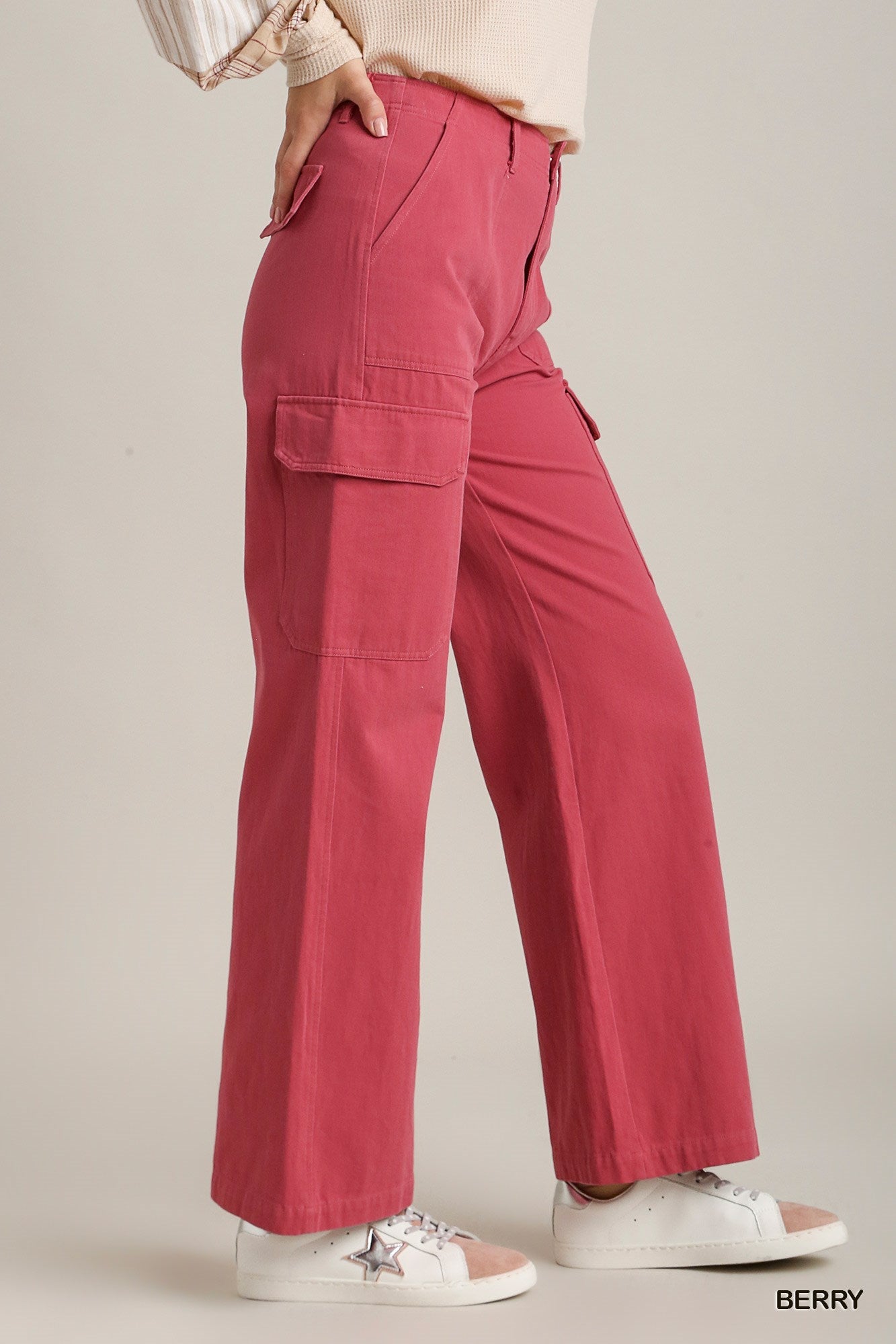 Solid Stone Washed Straight Cargo - Mainstream Boutique