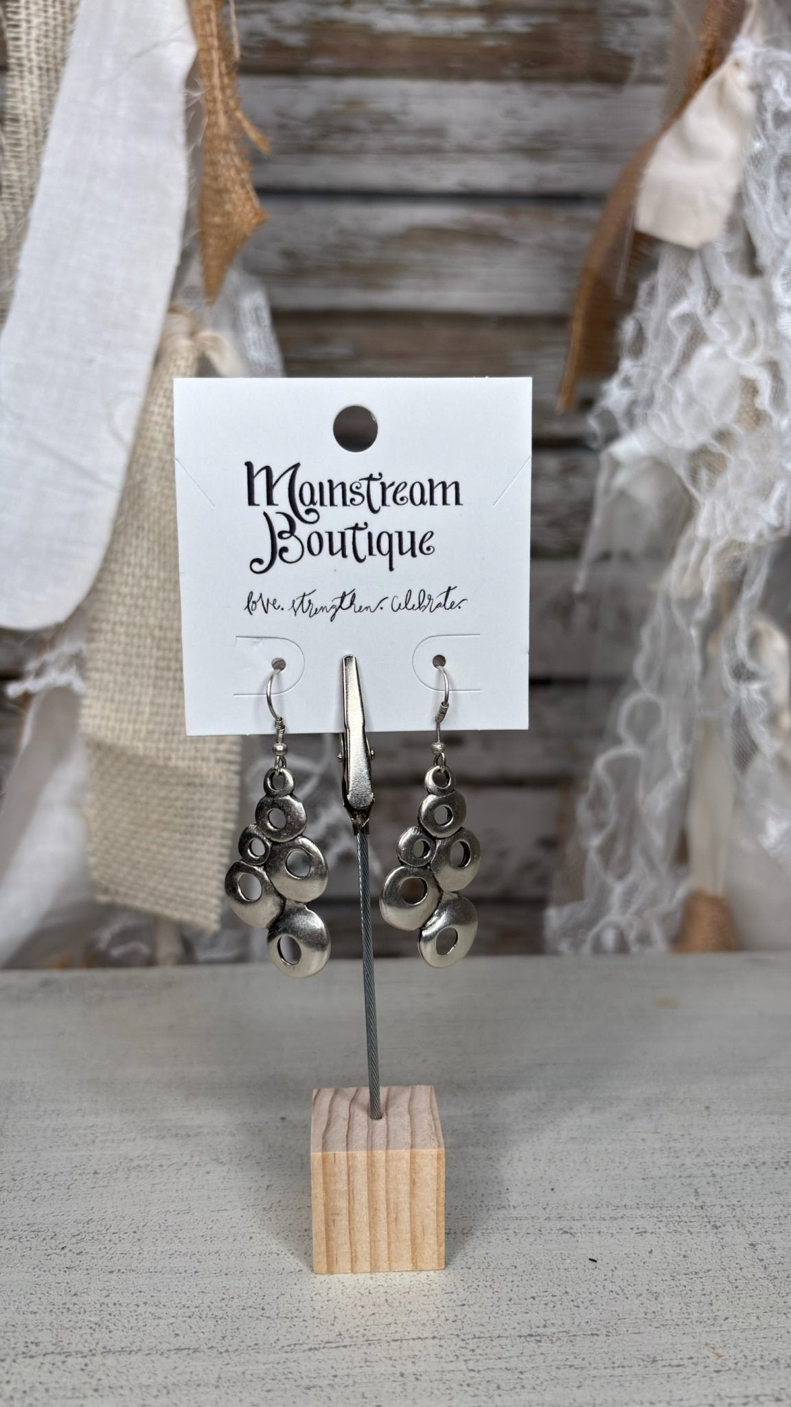 Silver Orbit Drop Earrings - Mainstream Boutique