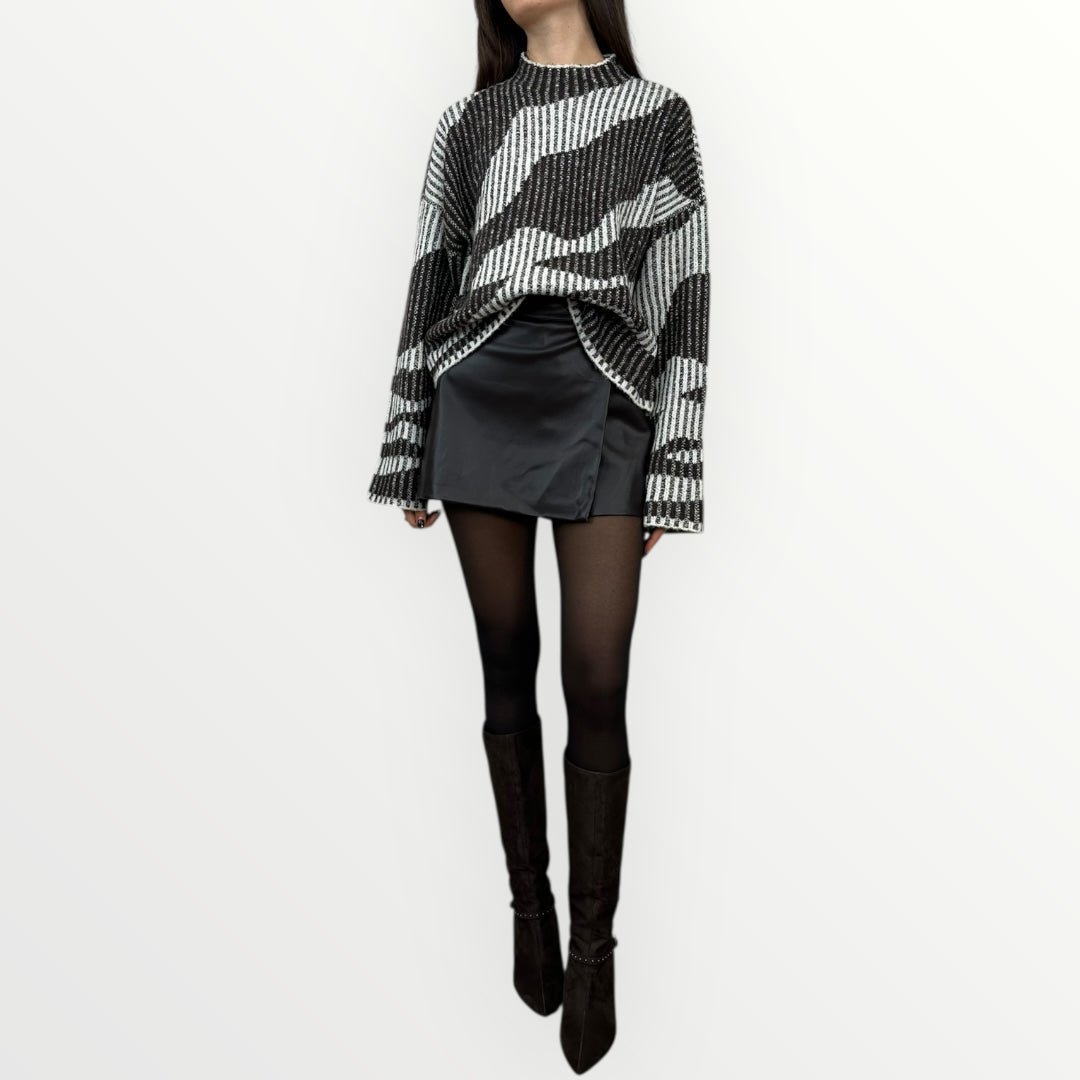 Vero Moda Scorpio LS Highneck Pullover BF - Chocolate Torte W/ Birch - Mainstream Boutique