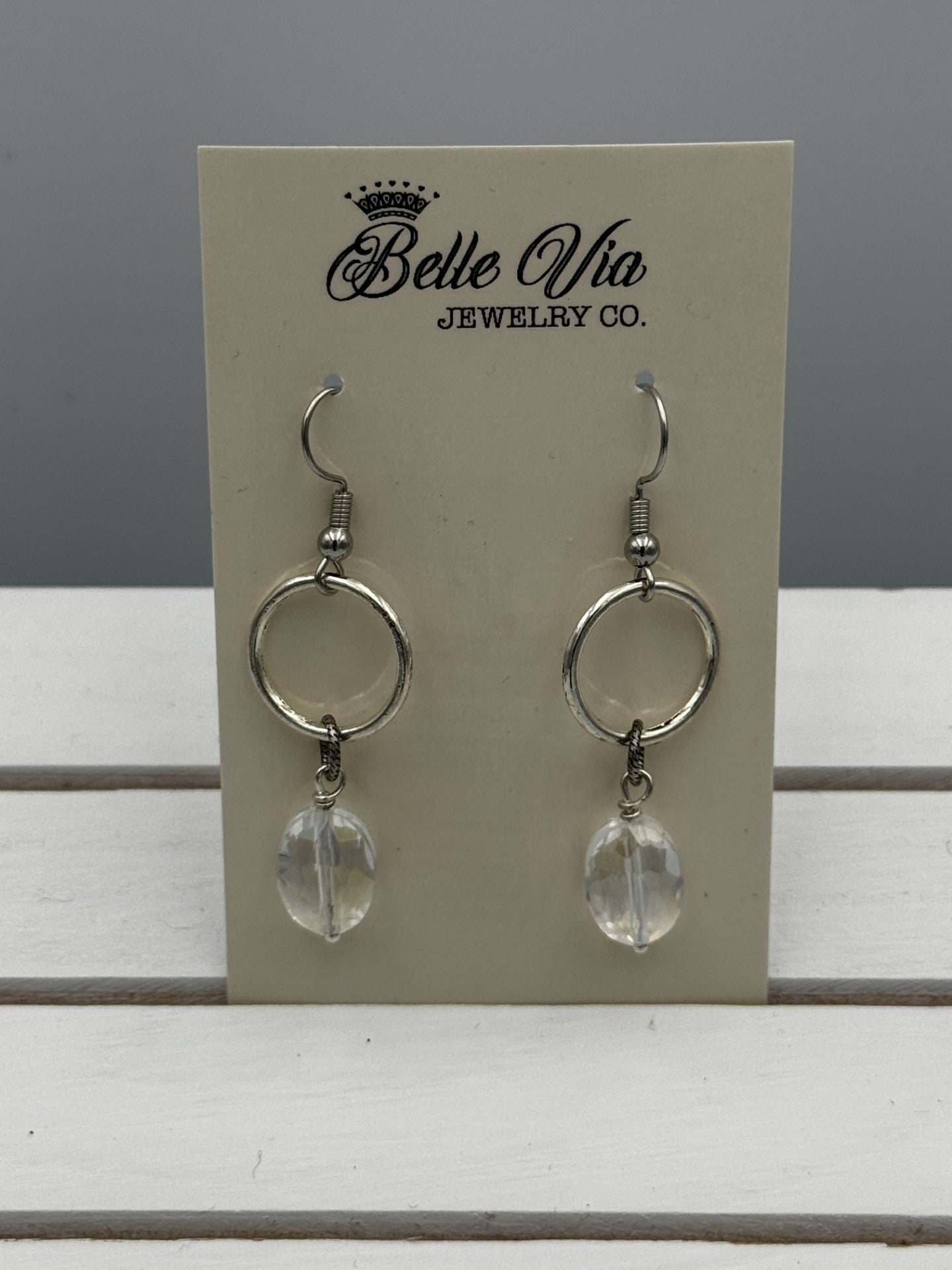 Circle W/ Dangle Earrings On French Wire - Mainstream Boutique