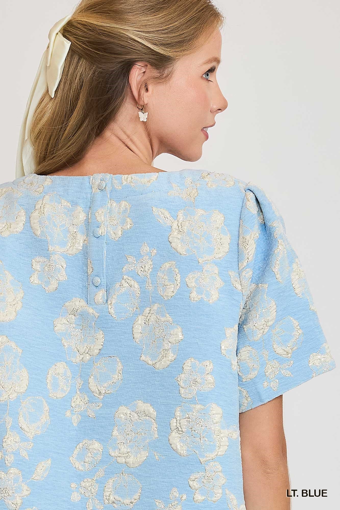 Metallic Floral Top - Mainstream Boutique