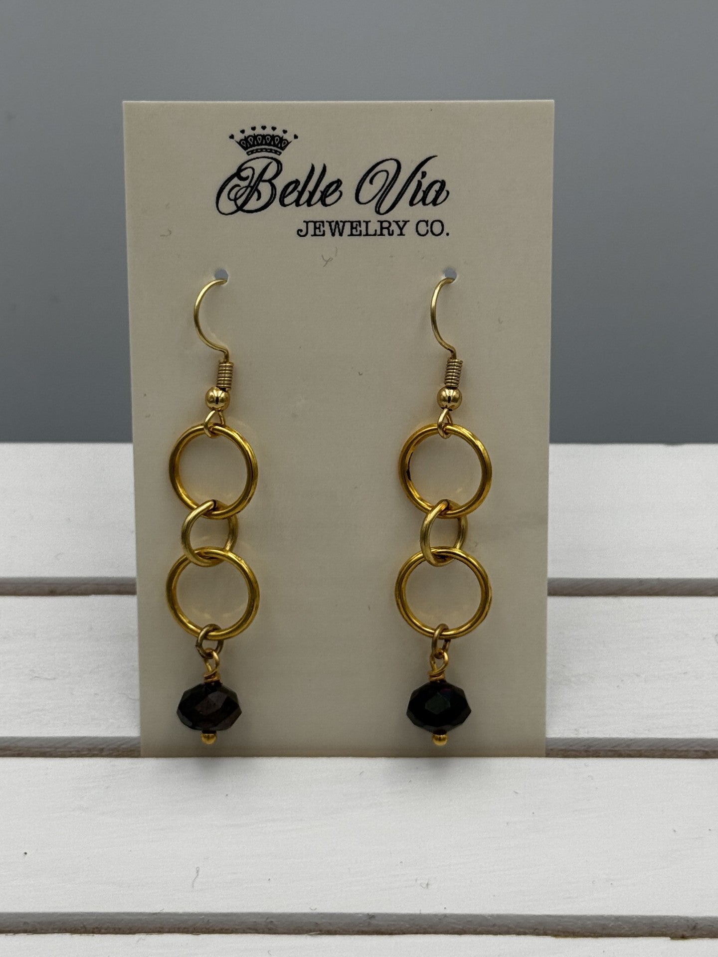 Double Circle W/ Dangle Earrings On French Wire - Mainstream Boutique