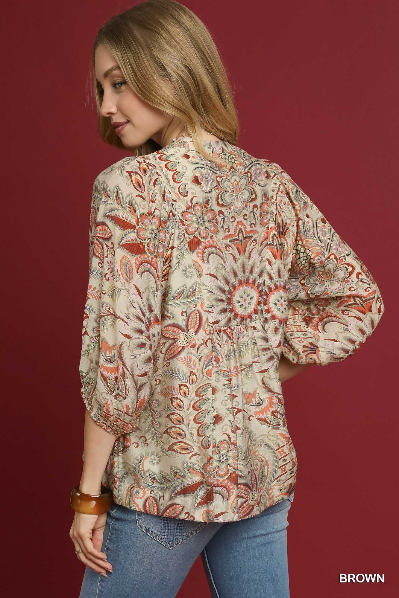 Floral Paisley Print Top - Mainstream Boutique