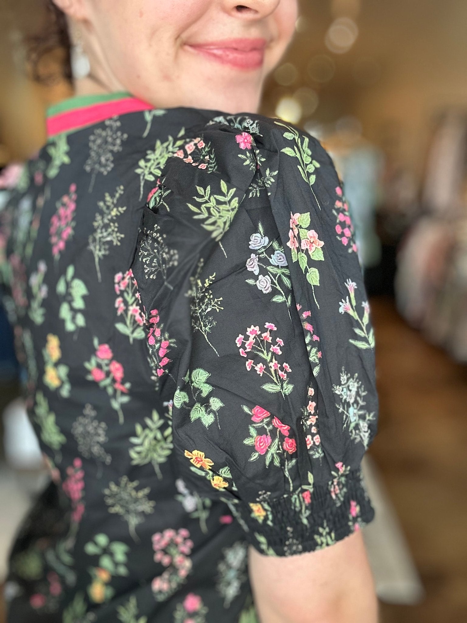 Short Sleeve V - Neck Floral Top - Mainstream Boutique
