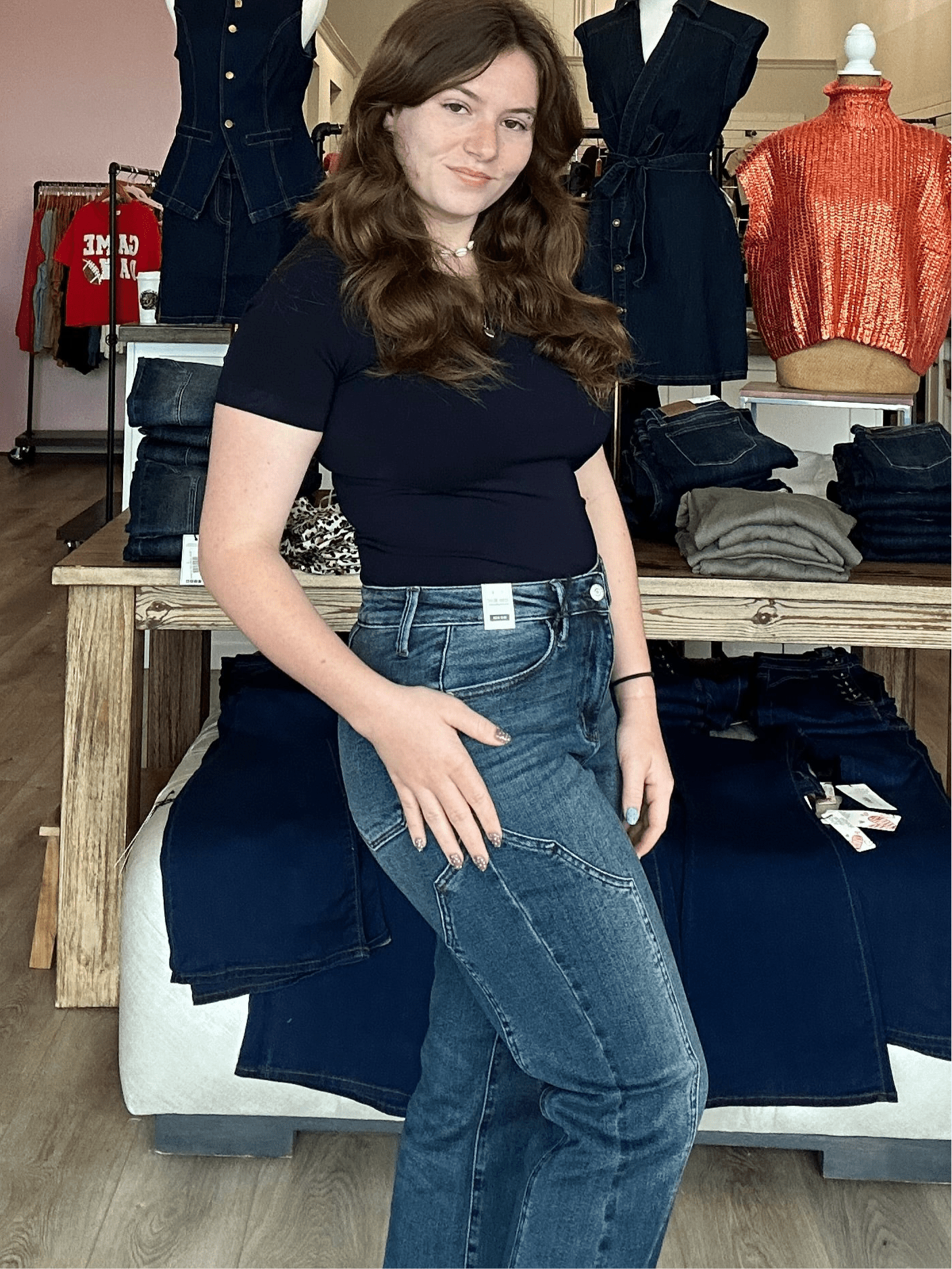 JUDY BLUE MR STRAIGHT WESTERN SEAM DETAIL JEANS - Mainstream Boutique