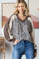 V - Neck Ribbed Color Block Top - Mainstream Boutique