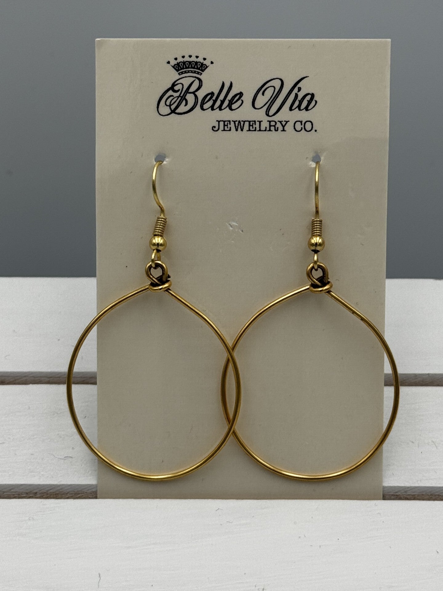 Mixed Metal HOOP Dangle Earrings On French Wire - Mainstream Boutique