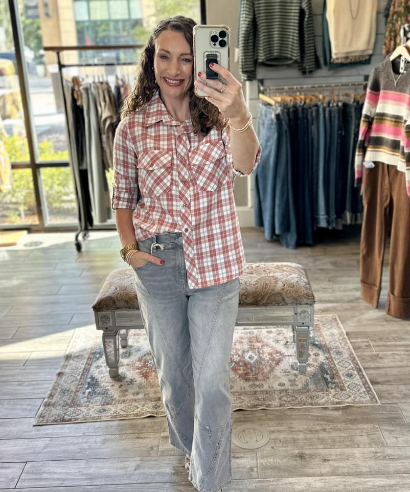 Over The Moon Oversize Cotton Flannel Button - Up Shirt - Mainstream Boutique