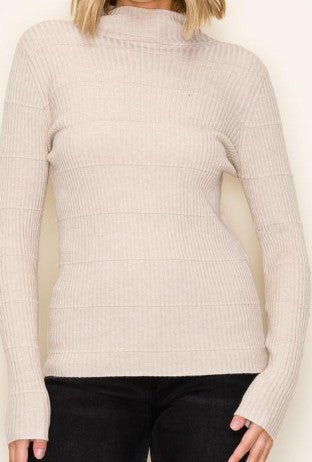 Sleek Lines Mock Neck Sweater - Mainstream Boutique