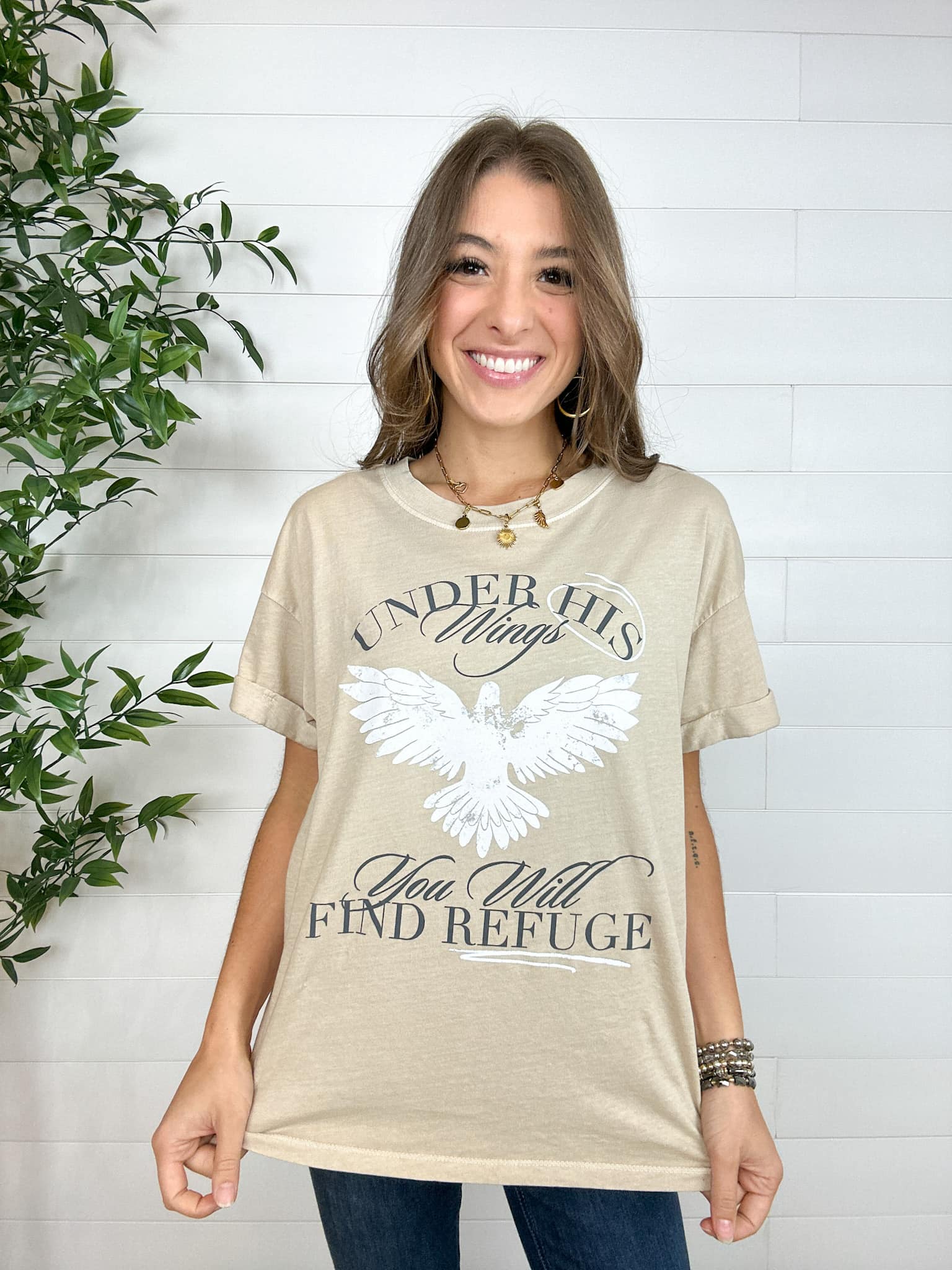 Mac And Me "Under His Wings" Oversized Graphic Tee - Mainstream Boutique