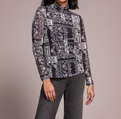 Midnight Mosaic Mesh Top - Mainstream Boutique