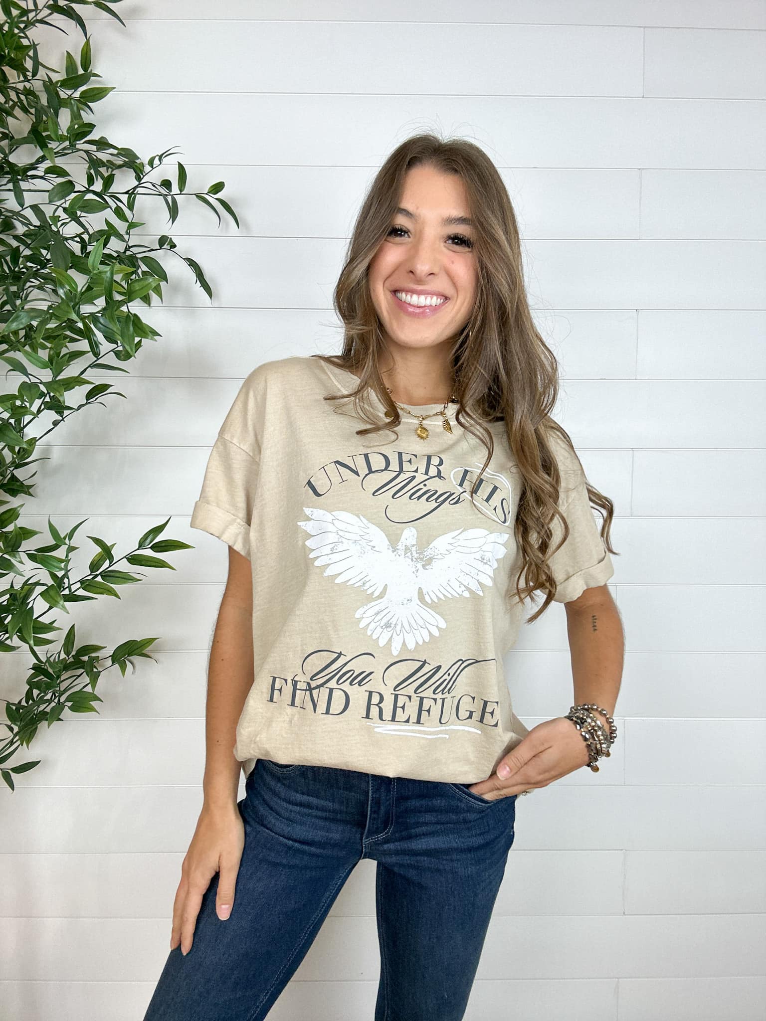 Mac And Me "Under His Wings" Oversized Graphic Tee - Mainstream Boutique
