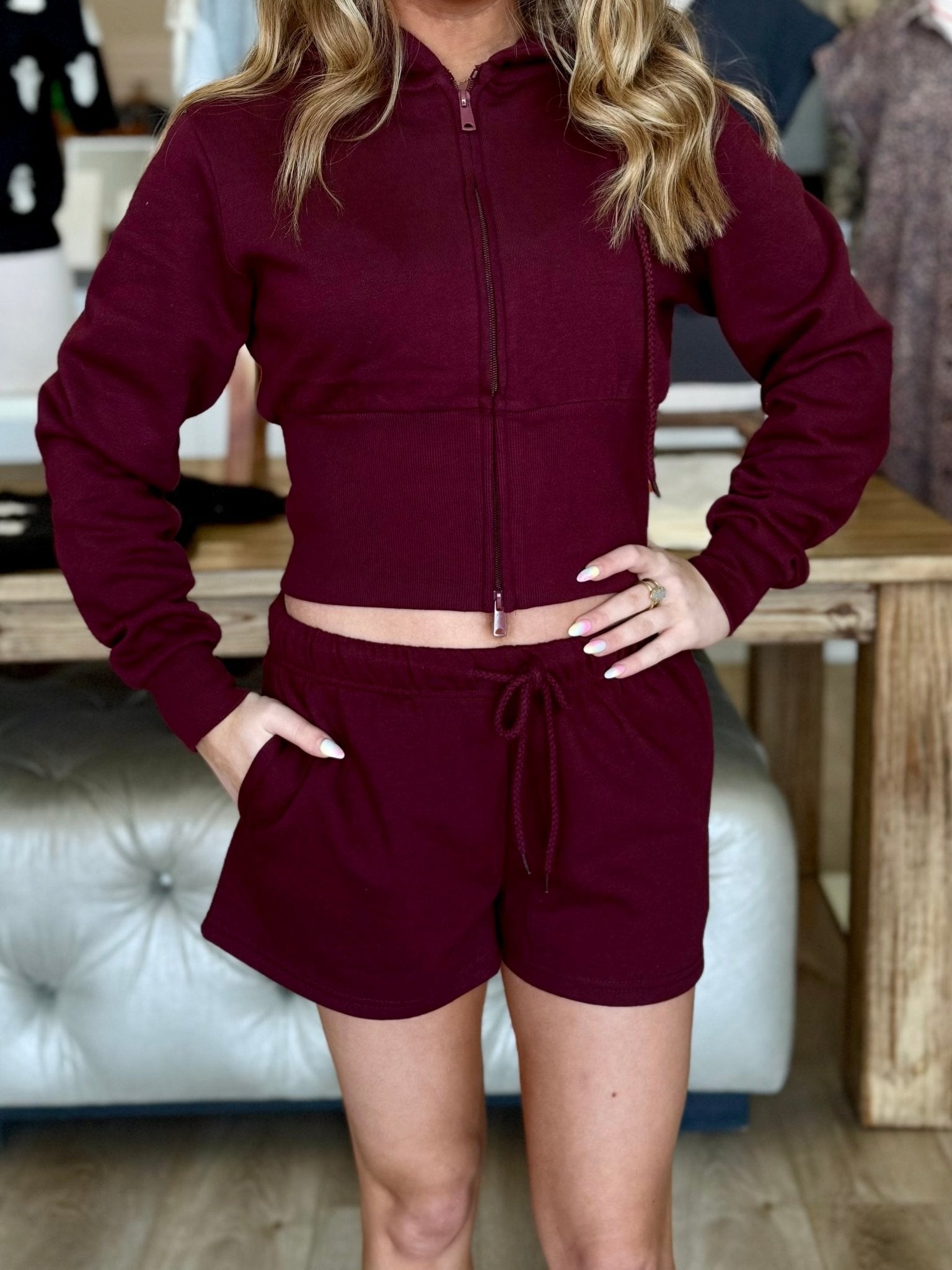Basic Fleece Shorts With Side Pockets - Mainstream Boutique