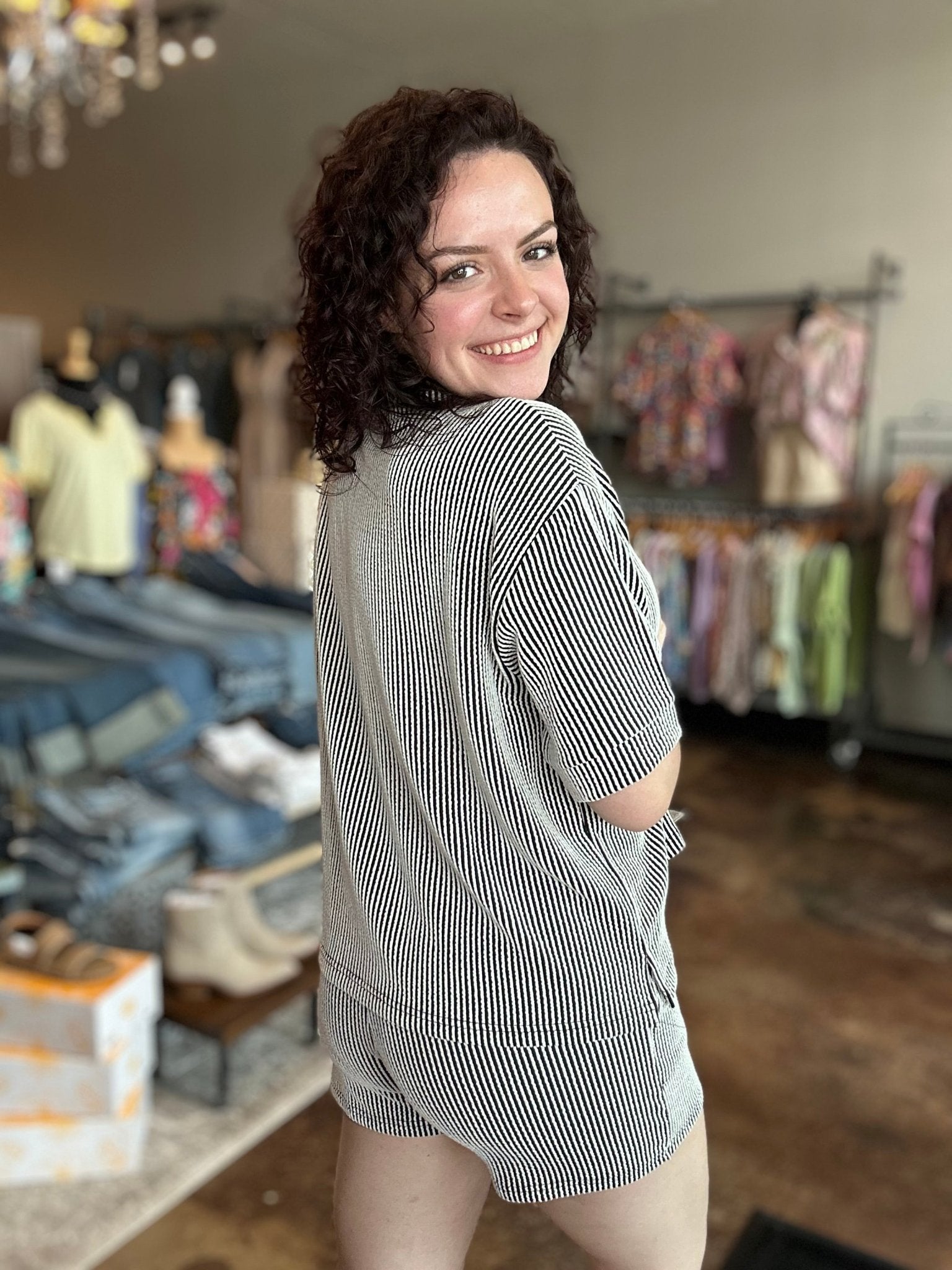 Ribbed Short Sleeve Tee & Shorts Set - Mainstream Boutique