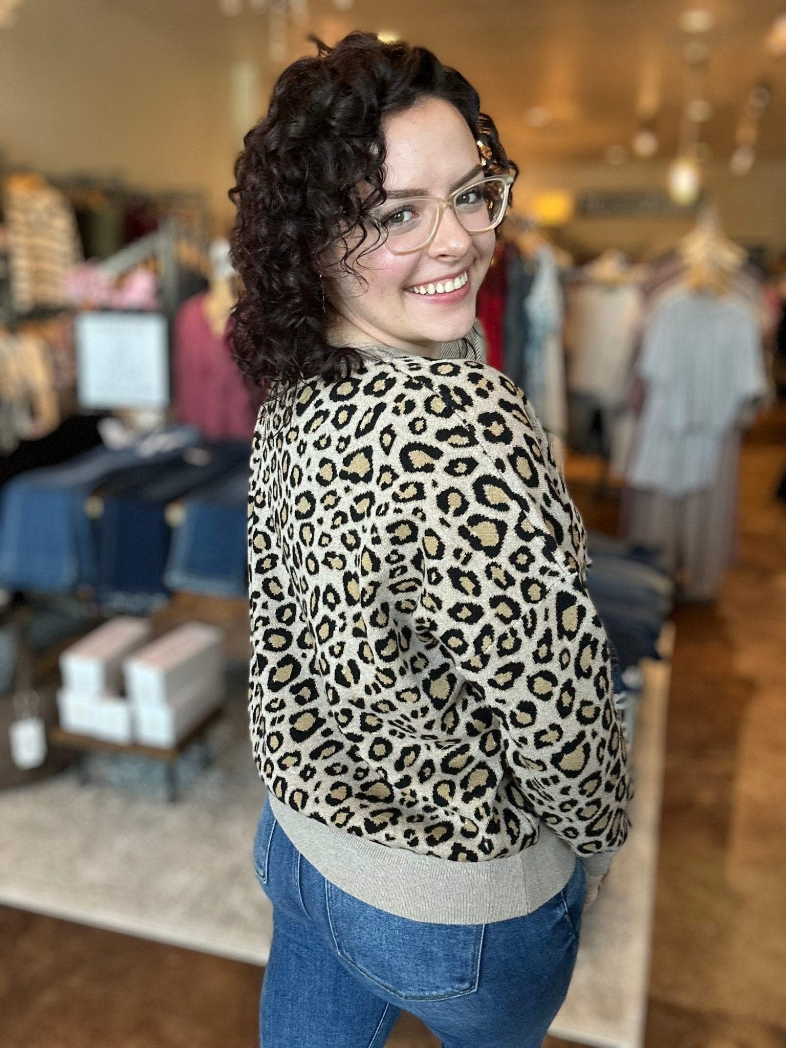 Animal Print Jacquard Sweater - Mainstream Boutique