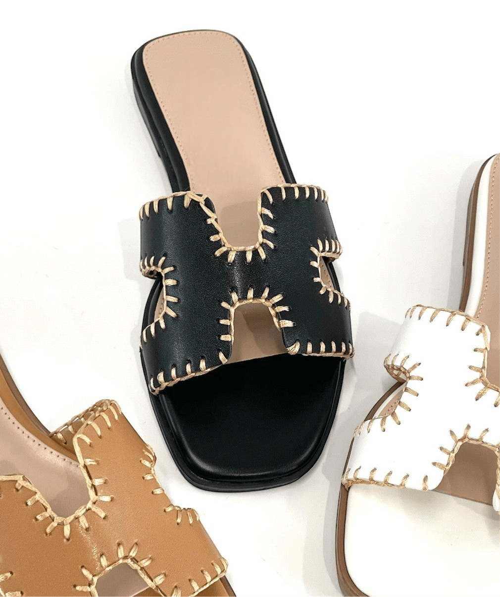 Stitched H Sandals - Mainstream Boutique