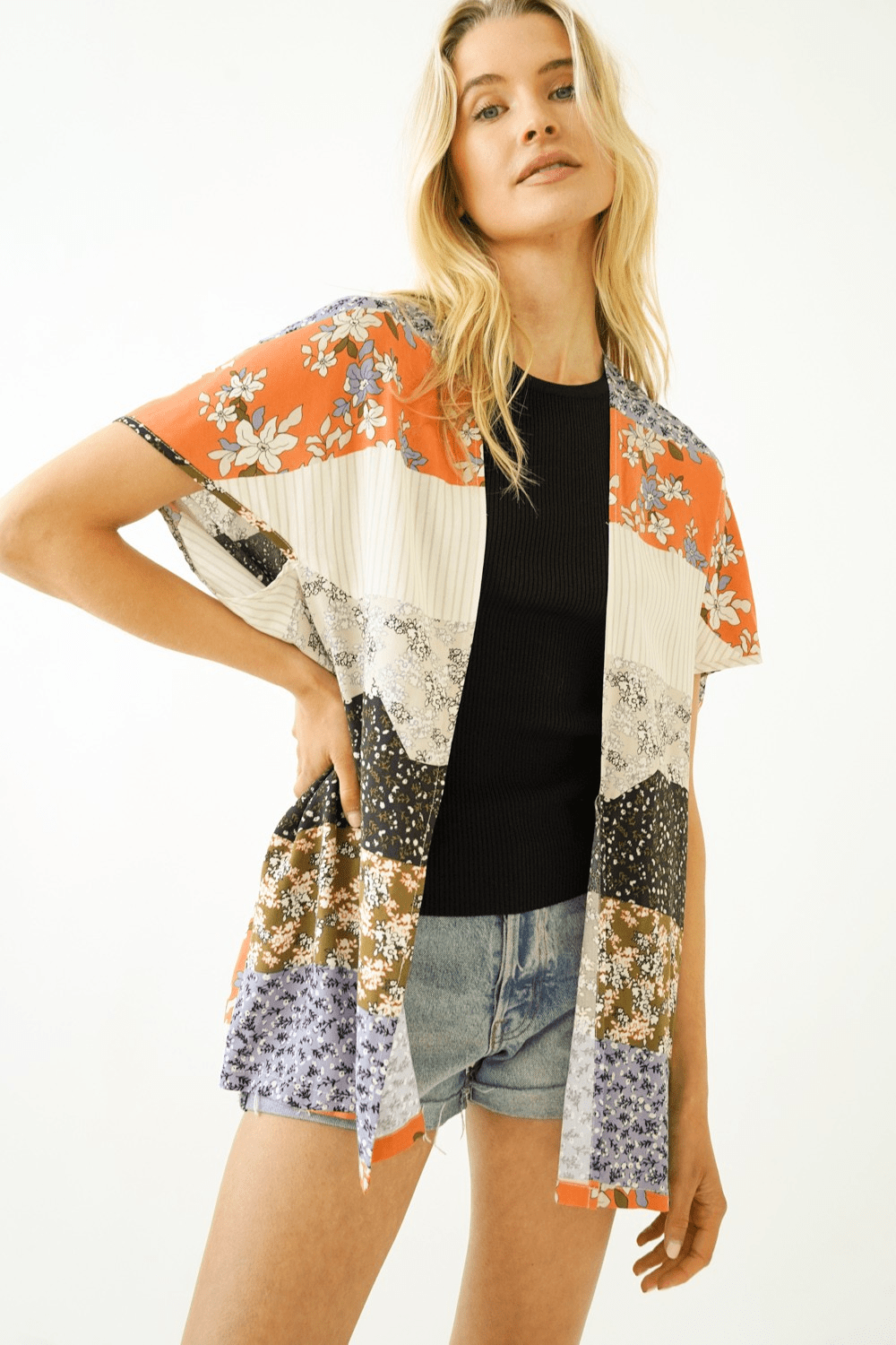 Mixed Print Flowy Cardigan - Mainstream Boutique