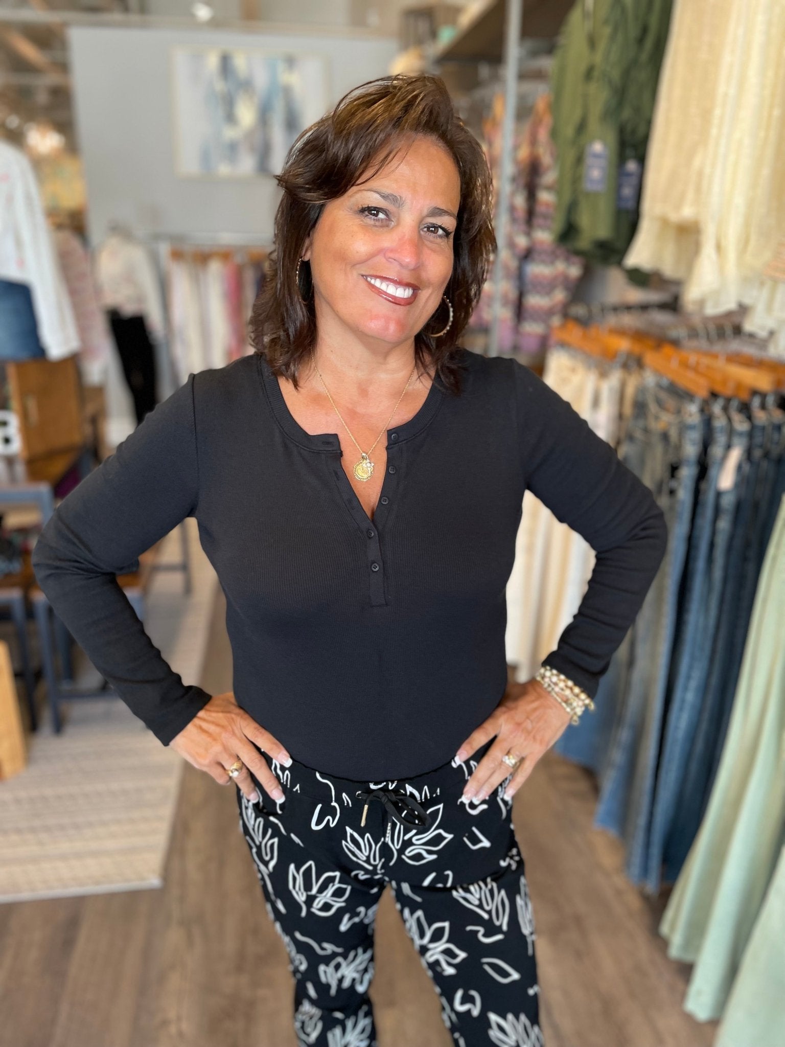 Samara Rib Henley Bodysuit - Mainstream Boutique