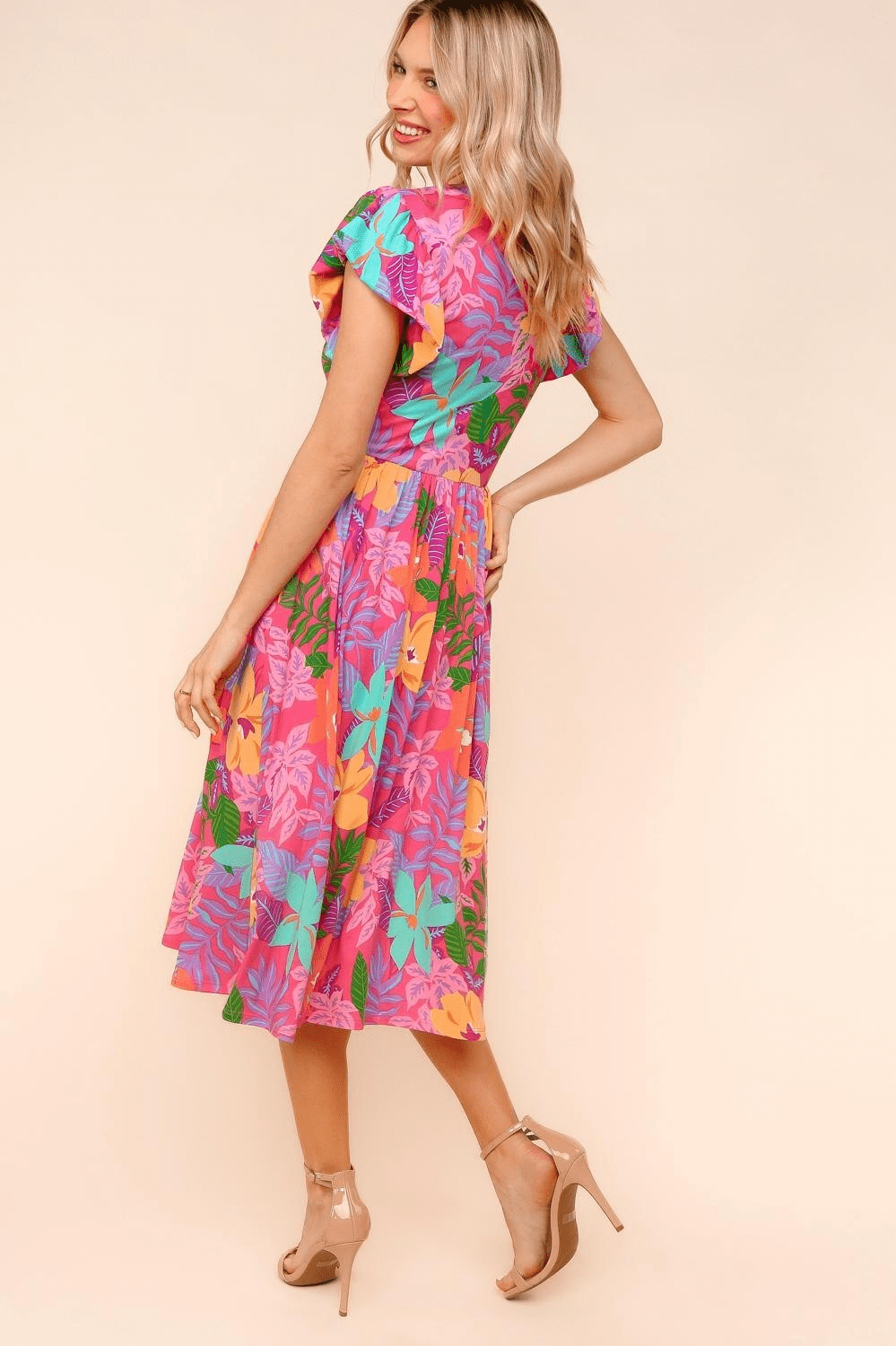 Babydoll Midi Floral Dress W/ Side Pockets - Mainstream Boutique