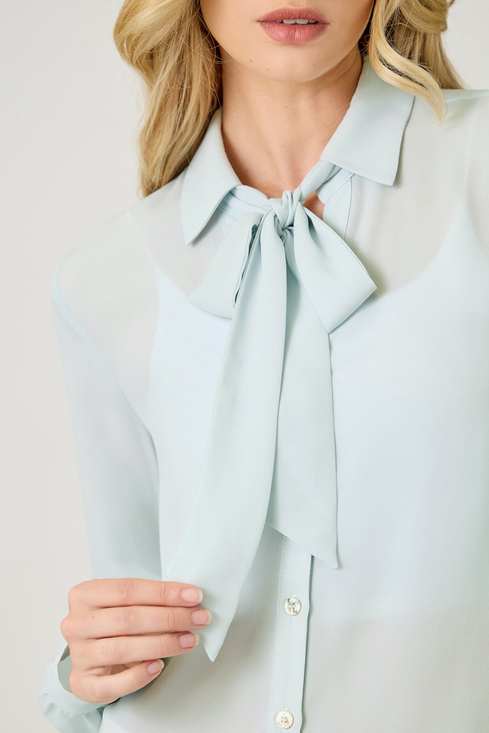 Detachable Tie Neck Blouse - Mainstream Boutique