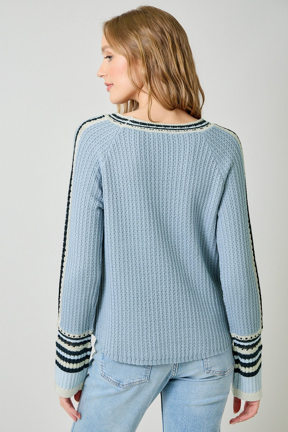 Raglan Sleeve Trim Detail Sweater - Mainstream Boutique