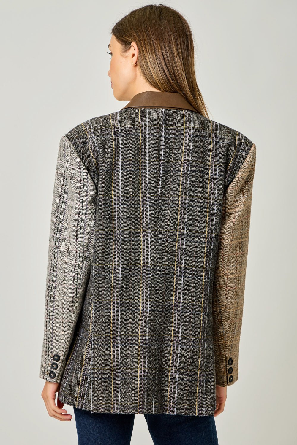 Freckled Herringbone Oversized Blazer - Mainstream Boutique