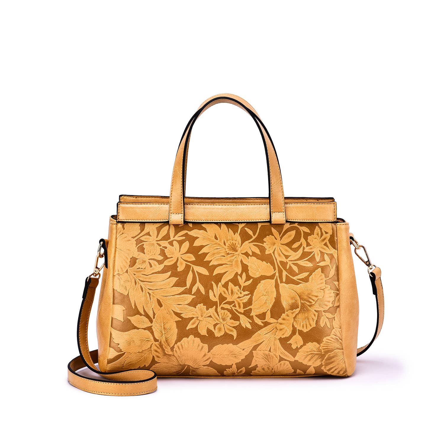 Salome 3D Embossed Floral Satchel - Mainstream Boutique