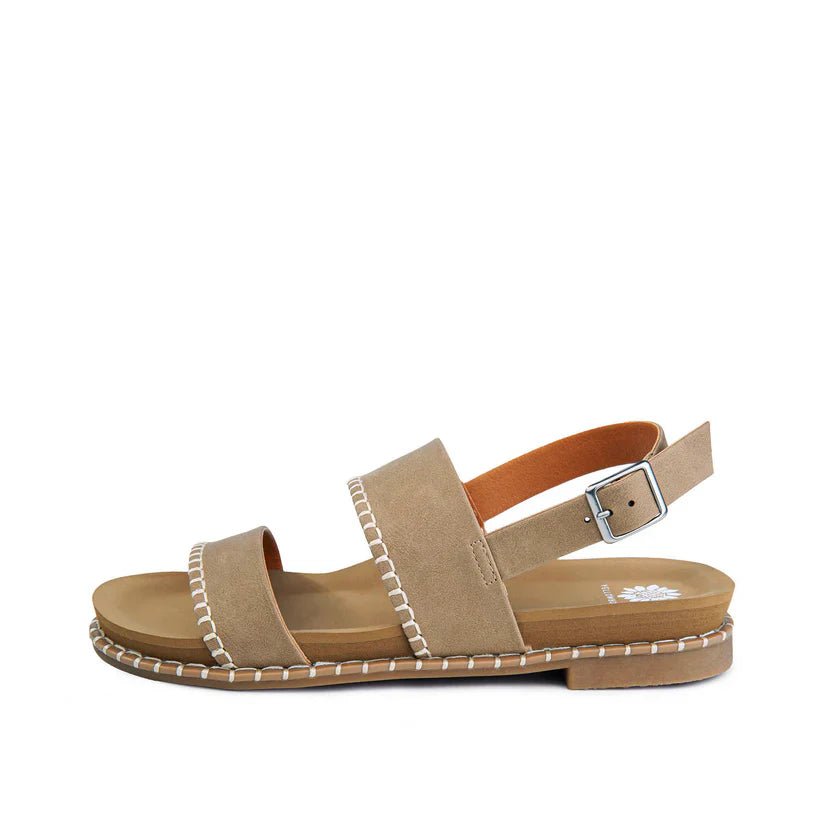 Taupe Open Toe Buckle Sandals - Mainstream Boutique