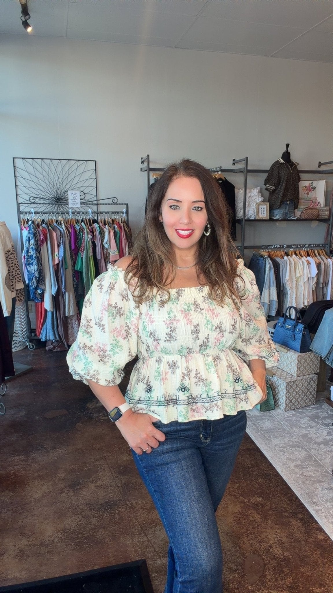 Floral Print Gauze Top - Mainstream Boutique