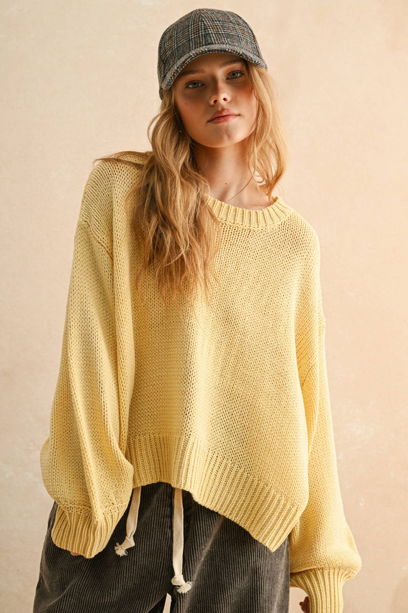 Miou Muse Balloon Sleeve Sweater Top - Butter - Mainstream Boutique