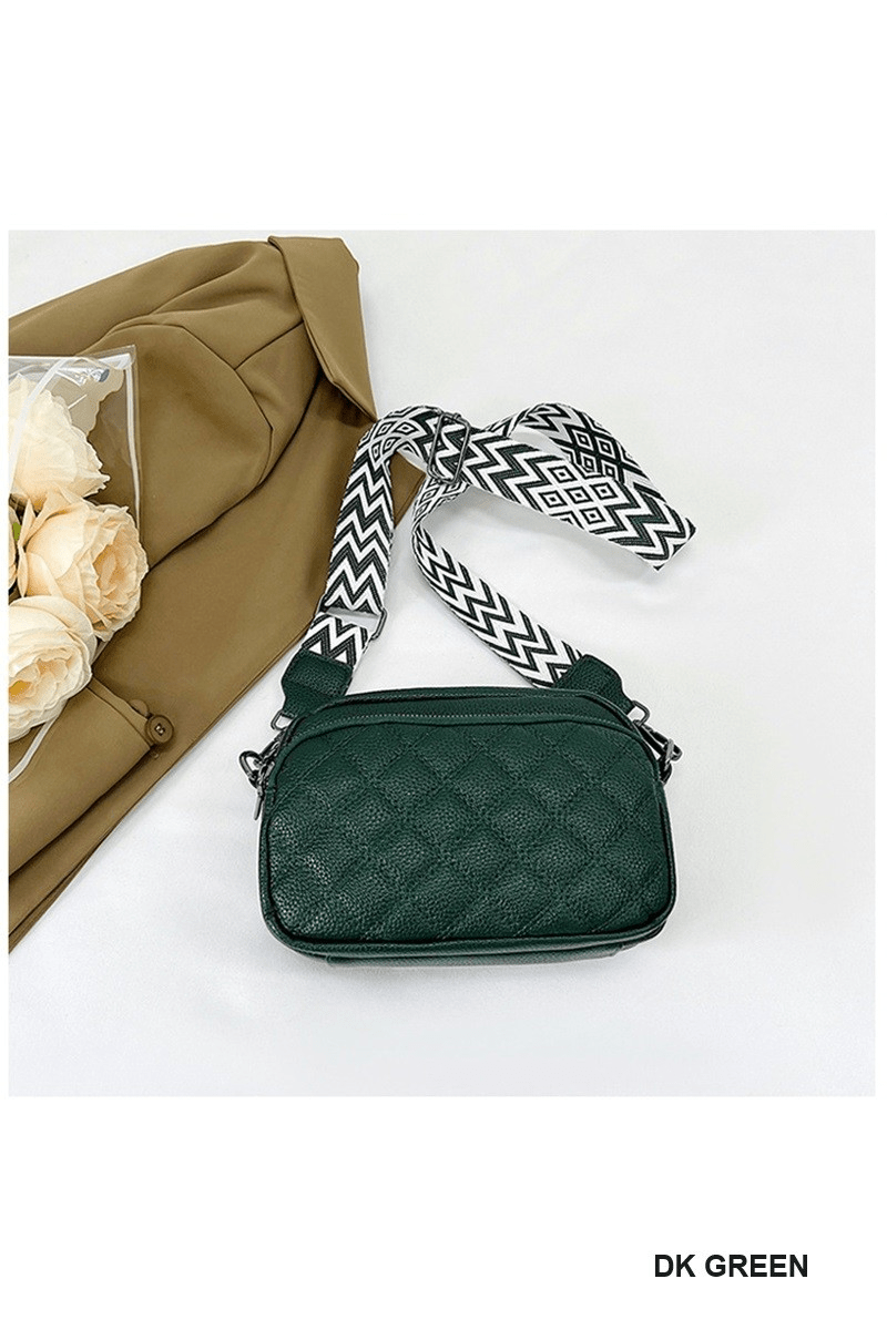 Quilted Vegan Leather Crossbody Bag - Mainstream Boutique